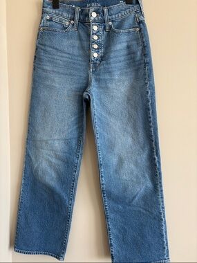 J. Crew High-Rise Button-Fly Straight Leg Jeans